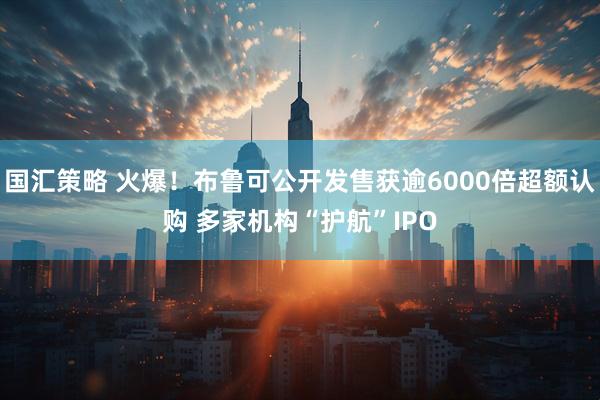 国汇策略 火爆！布鲁可公开发售获逾6000倍超额认购 多家机构“护航”IPO
