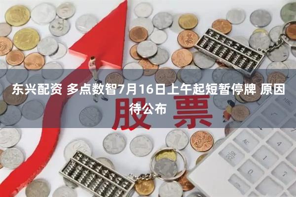 东兴配资 多点数智7月16日上午起短暂停牌 原因待公布